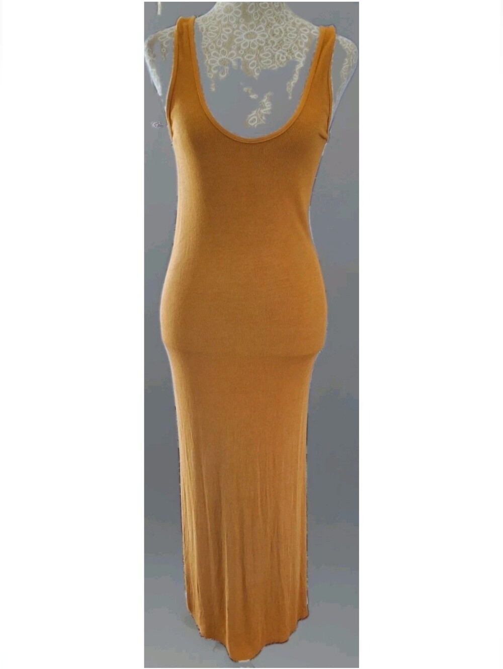 Enza Costa Mustard Tank Maxi Dress  Size S